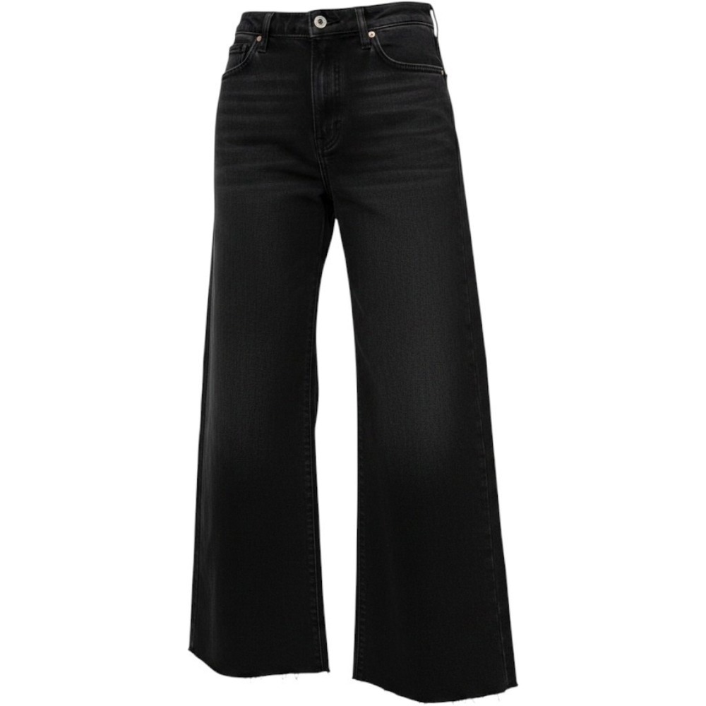 Judy Blue Denim Jeans Wide Leg Crop High Rise Pocket Women's Size 13/31 BLACK